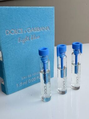 Dolce & Gabbana Light Blue Perfume Sample Vials 1.5ml Travel Size Bundle of 3